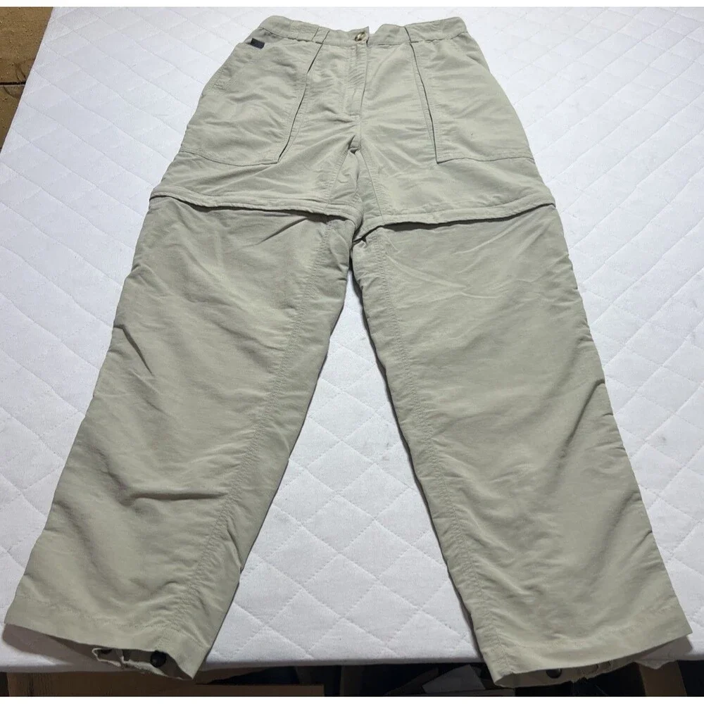 North Face Pants Women’s M Beige Convertible Zip Off Hiking Shorts Outdoor
